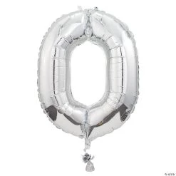 "0" Shaped 34" Mylar Number Balloon