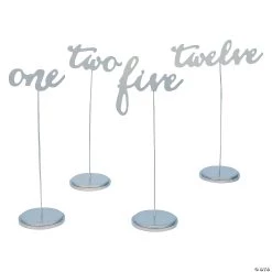 1 - 12 Silver Calligraphy Table Numbers - 12 Pc.