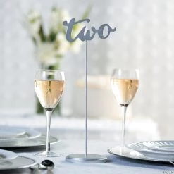 1 - 12 Silver Calligraphy Table Numbers - 12 Pc. -Party Decorations Sales Shop 1 12 silver calligraphy table numbers 12 pc 13759815 a02