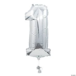 "1" Shaped Number 34" Mylar Balloon