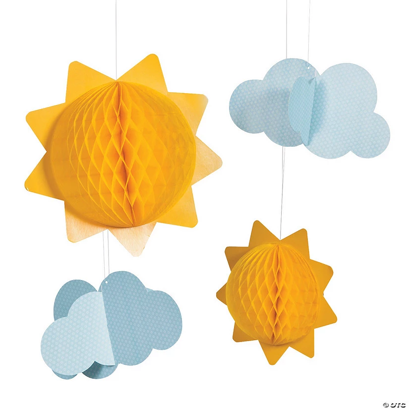 10" - 13" You Are My Sunshine Tissue Balls and Clouds - 6 Pc. 3 10" - 13" You Are My Sunshine Tissue Balls and Clouds - 6 Pc.
