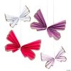 10" - 14" Butterfly Wing Hanging Paper Fans - 6 Pc.