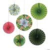 10" - 14" Cactus Shower Hanging Paper Fans - 6 Pc.