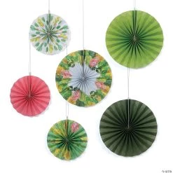 10" - 14" Cactus Shower Hanging Paper Fans - 6 Pc.