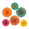 10" - 14" Let’s Fiesta! Hanging Paper Fans - 6 Pc.