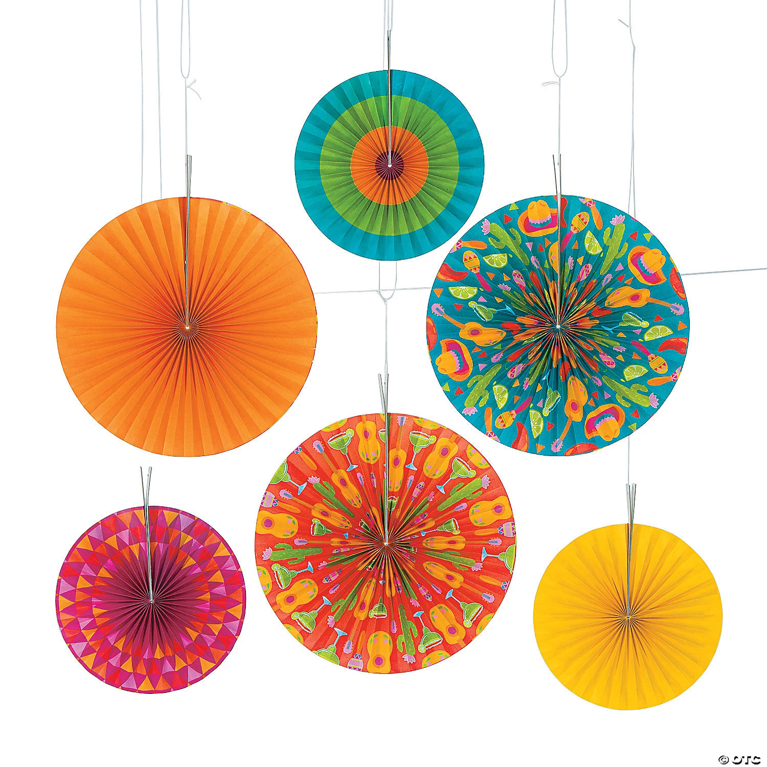10" - 14" Let’s Fiesta! Hanging Paper Fans - 6 Pc. 3 10" - 14" Let’s Fiesta! Hanging Paper Fans - 6 Pc.