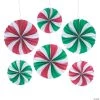 10" - 14" Peppermint Hanging Paper Fans - 6 Pc. -Party Decorations Sales Shop 10 14 peppermint hanging paper fans 6 pc 13956920
