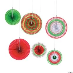 10" - 14" Ugly Christmas Sweater Hanging Paper Fans - 6 Pc.