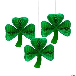 10 3/4" St. Patrick’s Day Hanging Clovers - 3 Pc.