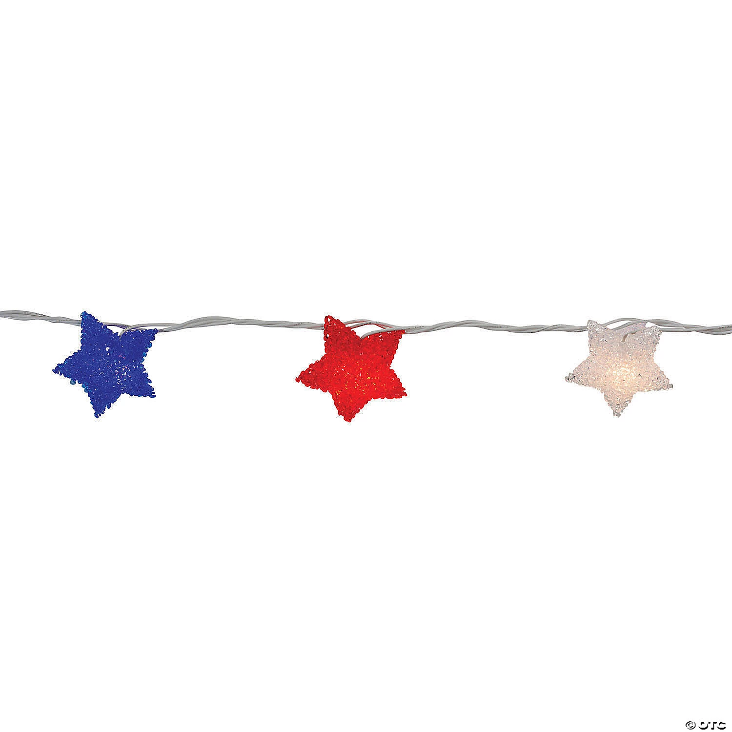 10-Count Red and Blue Fourth of July Star String Light Set, 5.25' White Wire 5 10-Count Red and Blue Fourth of July Star String Light Set, 5.25' White Wire - Image 3