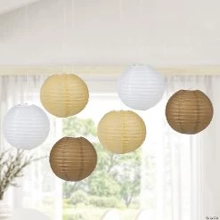 10" Kraft Paper Hanging Paper Lanterns - 6 Pc. -Party Decorations Sales Shop 10 kraft paper hanging paper lanterns 6 pc 14092331 a02