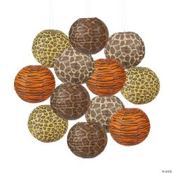 10" Paradise Safari Hanging Paper Lanterns - 12 Pc.