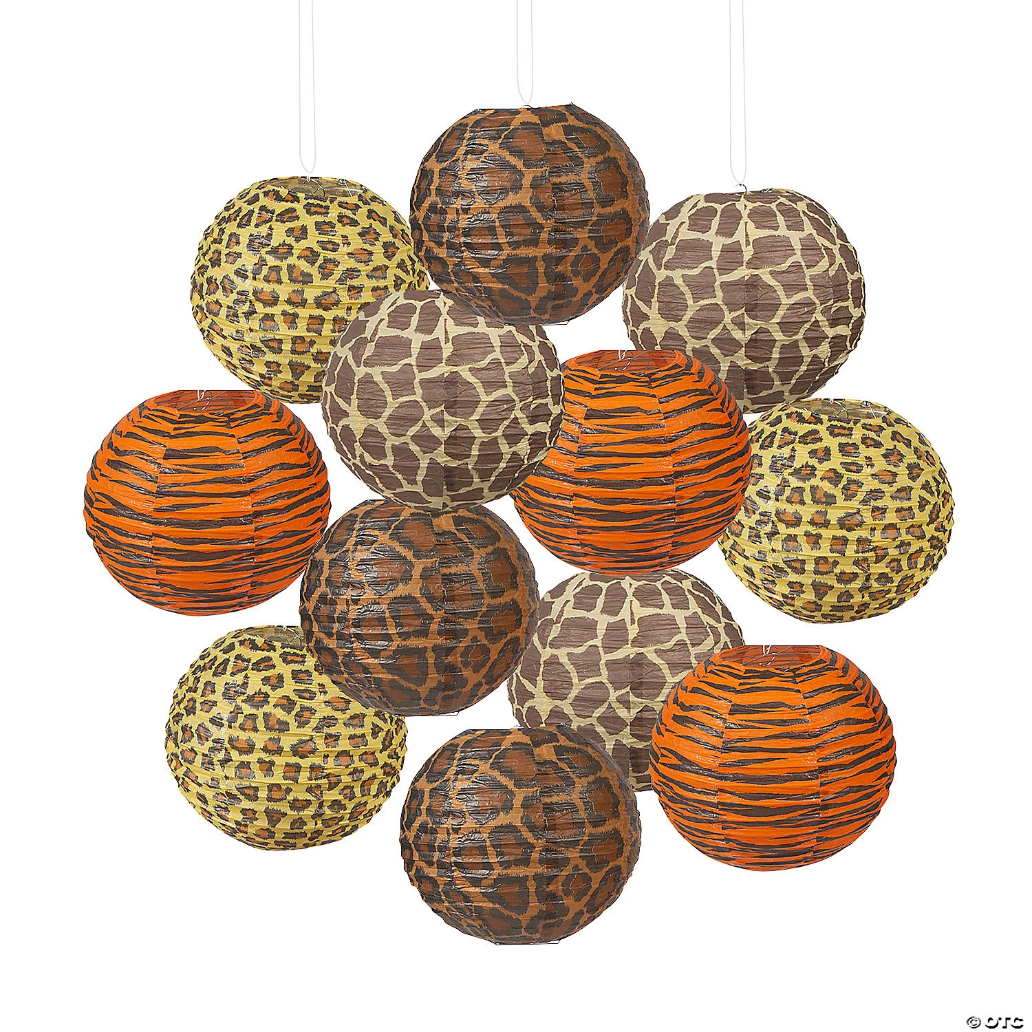 10" Paradise Safari Hanging Paper Lanterns - 12 Pc. 3 10" Paradise Safari Hanging Paper Lanterns - 12 Pc.
