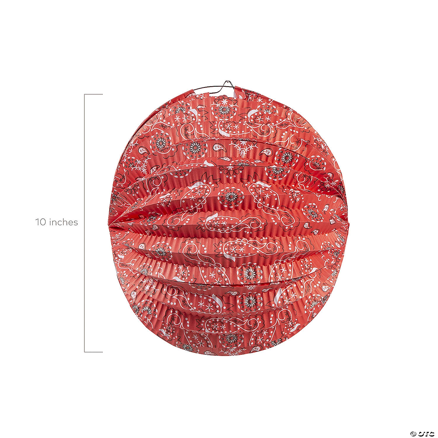 10" Red Bandana Hanging Paper Lanterns – 12 Pc. 4 10" Red Bandana Hanging Paper Lanterns – 12 Pc. - Image 2