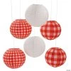 10" Red Gingham Hanging Paper Lanterns - 6 Pc. 2 10" Red Gingham Hanging Paper Lanterns - 6 Pc. -Party Decorations Sales Shop 10 red gingham hanging paper lanterns 6 pc 13982603