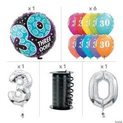 11" - 34" 30th Birthday Balloon Bouquet - 10 Pc. -Party Decorations Sales Shop 11 34 30th birthday balloon bouquet 10 pc 13966774 a01