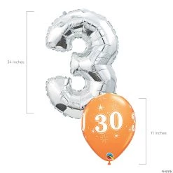 11" - 34" 30th Birthday Balloon Bouquet - 10 Pc. -Party Decorations Sales Shop 11 34 30th birthday balloon bouquet 10 pc 13966774 a02