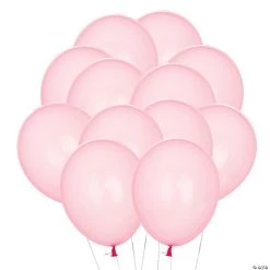 11" Light Pink Latex Balloons - 12 Pc.