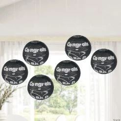 12" Congrats Grad Paper Lanterns - 6 Pc. -Party Decorations Sales Shop 12 black congrats grad hanging paper lanterns 6 pc 13684976 a02
