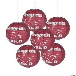 12" Congrats Grad Paper Lanterns - 6 Pc.