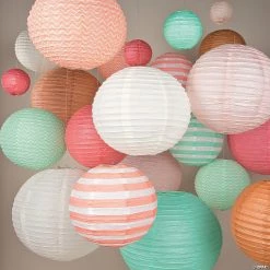12" Solid Color Paper Lanterns - 6 Pc. -Party Decorations Sales Shop 12 champagne hanging paper lanterns 6 pc 13654781 a02