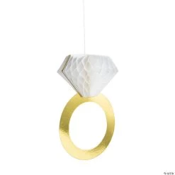 12" Diamond Ring Honeycomb Ceiling Decorations - 4 Pc.