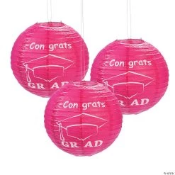 12" Congrats Grad Paper Lanterns - 6 Pc.