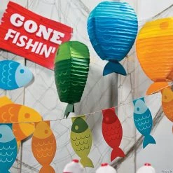 12" Little Fisherman Hanging Paper Lanterns - 3 Pc. -Party Decorations Sales Shop 12 little fisherman hanging paper lanterns 3 pc 13733577 a02