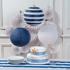 12" Nautical Hanging Paper Lanterns - 6 Pcs. 6 12" Nautical Hanging Paper Lanterns - 6 Pcs. -Party Decorations Sales Shop 12 nautical hanging paper lanterns 6 pcs 13737277 a01