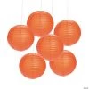 12" Solid Color Paper Lanterns - 6 Pc. 1 12" Solid Color Paper Lanterns - 6 Pc. -Party Decorations Sales Shop 12 orange hanging paper lanterns 6 pc 3 8962