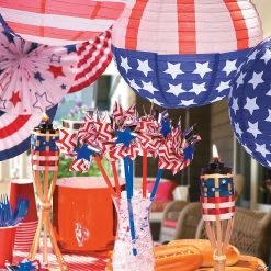 12" Patriotic Flag Hanging Paper Lanterns - 12 Pc. 7 12" Patriotic Flag Hanging Paper Lanterns - 12 Pc. -Party Decorations Sales Shop 12 patriotic flag hanging paper lanterns 12 pc 13696208 a02