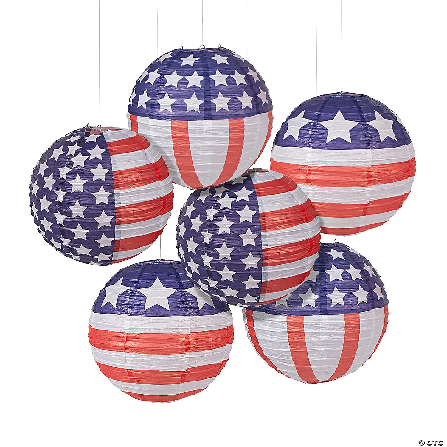 12" Patriotic Flag Hanging Paper Lanterns - 12 Pc. 3 12" Patriotic Flag Hanging Paper Lanterns - 12 Pc.