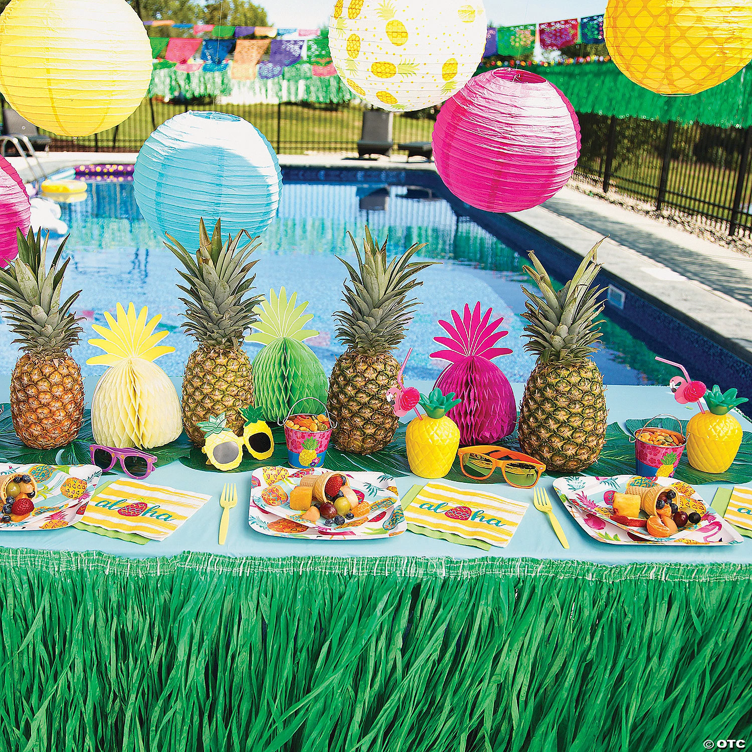 12" Pineapple Hanging Paper Lanterns - 3 Pc. 5 12" Pineapple Hanging Paper Lanterns - 3 Pc. - Image 3