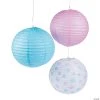 12" Pink & Blue Hanging Paper Lanterns - 3 Pc. -Party Decorations Sales Shop 12 pink and blue hanging paper lanterns 3 pc 13901760