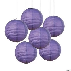 12" Solid Color Paper Lanterns - 6 Pc.