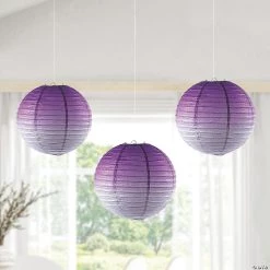 Ombre Hanging Paper Lanterns - 3 Pc. -Party Decorations Sales Shop 12 purple ombre hanging paper lanterns 3 pc 13902919 a02