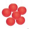 12" Solid Color Paper Lanterns - 6 Pc. -Party Decorations Sales Shop 12 red hanging paper lanterns 6 pc 3 8964