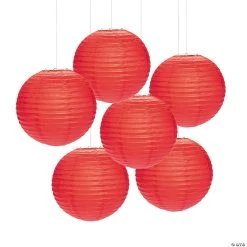 12" Solid Color Paper Lanterns - 6 Pc.