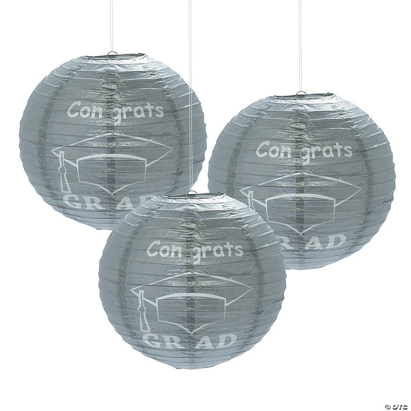 12" Congrats Grad Paper Lanterns - 6 Pc. 3 12" Congrats Grad Paper Lanterns - 6 Pc.