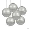 12" Solid Color Paper Lanterns - 6 Pc. -Party Decorations Sales Shop 12 silver hanging paper lanterns 6 pc 3 9163