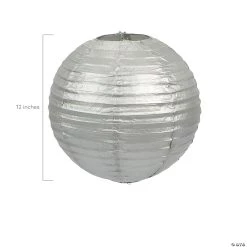12" Solid Color Paper Lanterns - 6 Pc. 6 12" Solid Color Paper Lanterns - 6 Pc. -Party Decorations Sales Shop 12 silver hanging paper lanterns 6 pc 3 9163 a01
