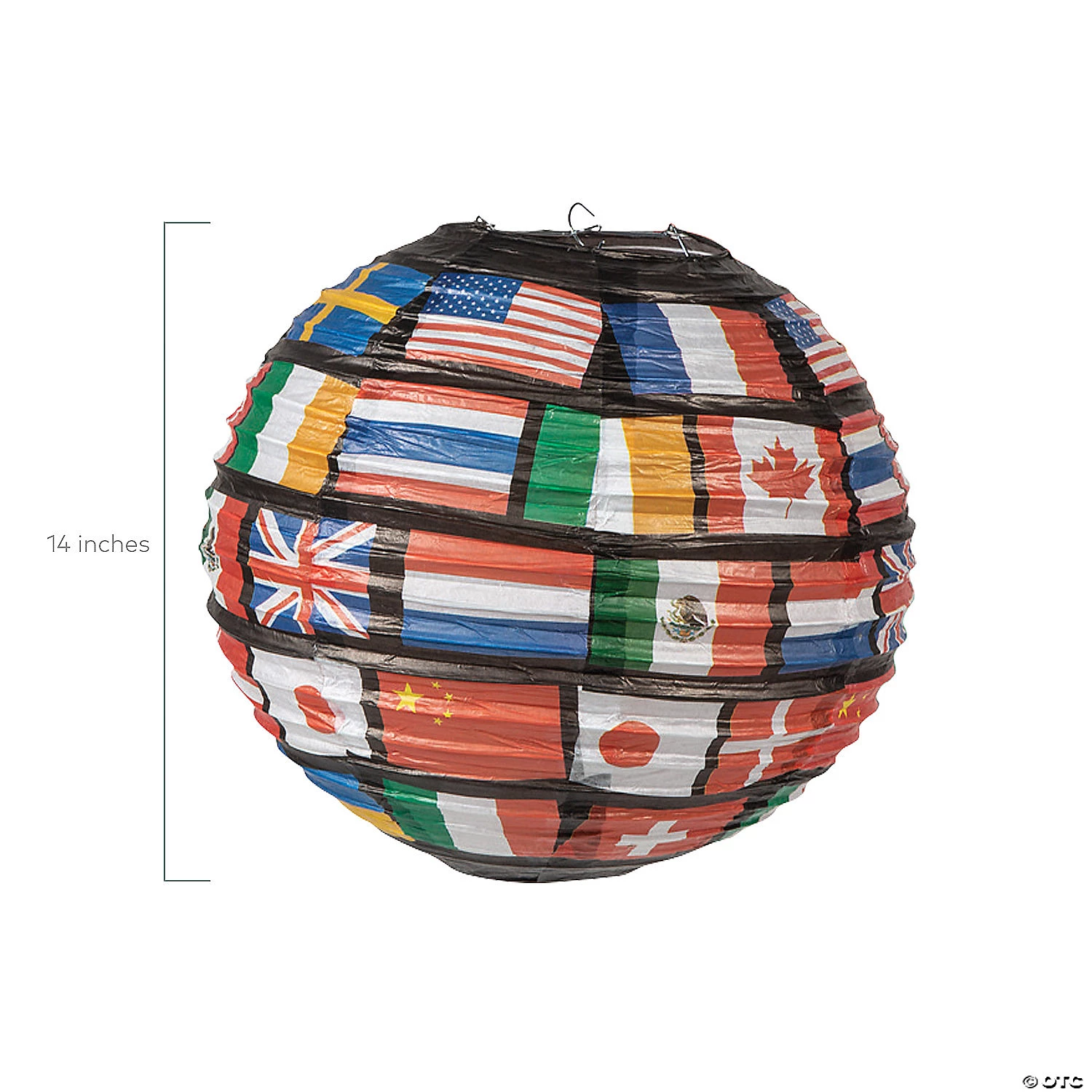 14" Flags of All Nations Hanging Paper Lanterns - 6 Pc. 4 14" Flags of All Nations Hanging Paper Lanterns - 6 Pc. - Image 2