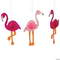 15 1/2" Flamingo Ceiling Decorations - 3 Pc.