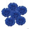 Hanging Tissue Paper Pom-Pom Decorations - 6 Pc. -Party Decorations Sales Shop 15 blue hanging tissue paper pom pom decorations 6 pc 13700813