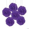 Hanging Tissue Paper Pom-Pom Decorations - 6 Pc. -Party Decorations Sales Shop 15 purple hanging tissue paper pom pom decorations 6 pc 13700814