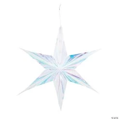 16" Iridescent Star Hanging Decorations - 3 Pc.