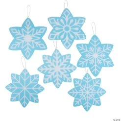 17" Large Snowflake Hanging Decorations - 6 Pc.