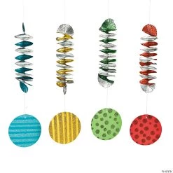 1st Birthday Circus Hanging Spiral Decorations - 12 Pc.