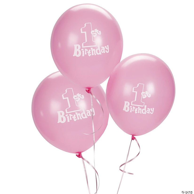 1st Birthday 11" Latex Balloons - 12 Pc. 3 1st Birthday 11" Latex Balloons - 12 Pc.
