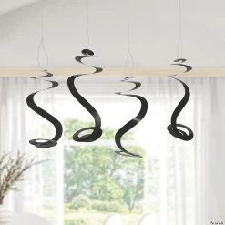 Solid Color Hanging Swirl Decorations - 12 Pc. -Party Decorations Sales Shop 20 black hanging swirl decorations 12 pc 13964267 a02